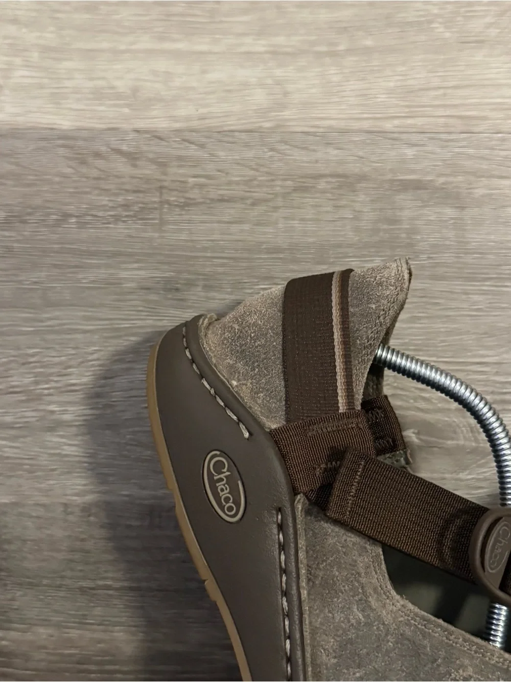 Chaco Men's Suede Slip-On Casual Shoes Adjustable Strap Gray/Brown US 10.5